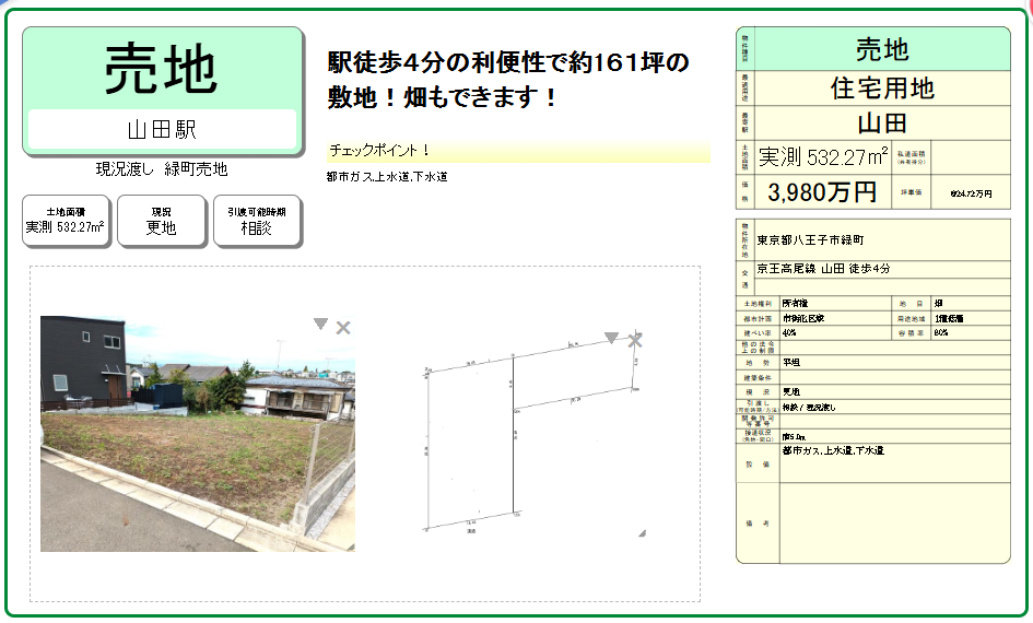 緑町売地３９８０万円